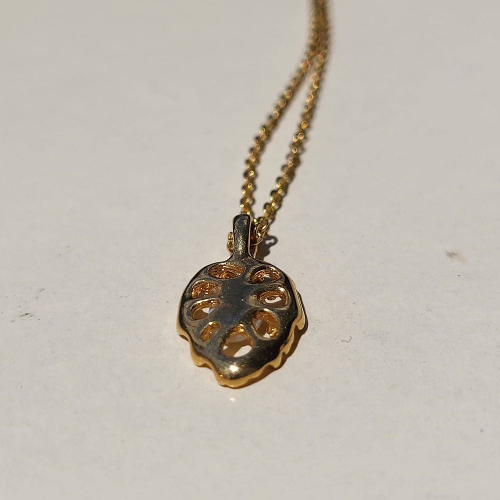 Vintage Gold Plated Genuine Fire Opal Ruby Pendant Gold White Red Necklace - Picture 3 of 6